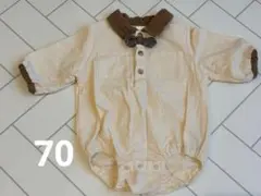 tete a tete 蝶ネクタイ ボタン付きロンパース 70cm