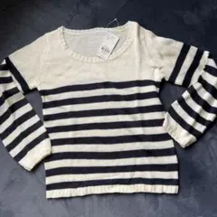 earth music&ecology ネイビー ストライプニット M