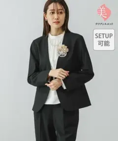 GLOBALWORK　ウツクシルエットノーカラージャケット