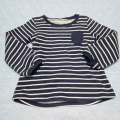 110サイズ ネイビーと白のストライプ トレーナー