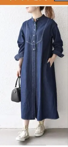 SHIPS any デニム ブザム シャツ ワンピース
