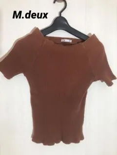 ✨美品✨M.deux エムドゥ　半袖シャツ　コーデュロイシャツ　レディースのサムネイル