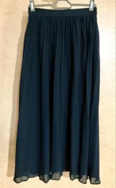 美品［GU］＊プリーツミディスカート＊　ゴムウエスト　BLACK / Mサイズ