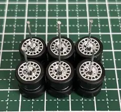 カスタムホイール　タイヤ　パーツ　1/64 深リム　高級　シルバーメッキ　3台分