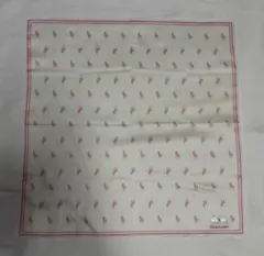 ラルフローレン　ポニーいっぱい　ハンカチ　白　ピンク縁のサムネイル