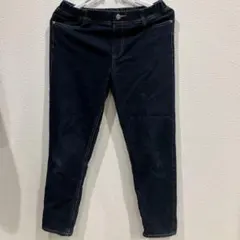 ダークブルー スキニーパンツ ゴムウエスト　Ｌ