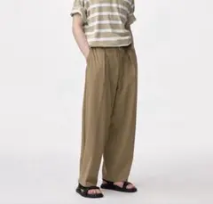 GU バレルレッグスラックス M ベージュ