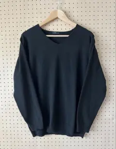 ブラック Vネック セーター 3L