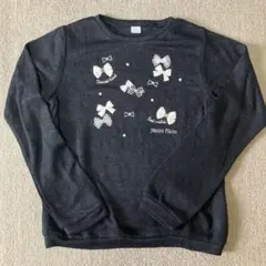 mezzo piano リボンプリント 長袖カットソー L