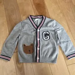 GAP グレー カーディガン クマ刺繍