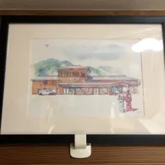 常陸大子駅 水彩画 額装品のサムネイル