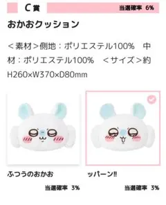 【値下げ中! オマケ付き】モモンガだらけくじ　C賞おかおクッション 　ッパーン！