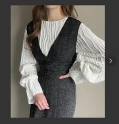 JUNOAH サロペットスカート ワンピース ジャンスカ