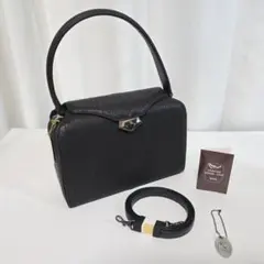 ​【未使用/JRA認定】最高級シャークスキン 2way ハンドバッグ 冠婚葬祭