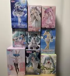 初音ミク 桜ミク 雪ミク プライズフィギュア9点セット 新品未開封 初音ミク 桜ミク 雪ミク プライズフィギュア9点セット 新品未開封