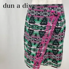 d'un a' dix　アナディス　幾何学模様　ミニ　ラップ風スカート 4691