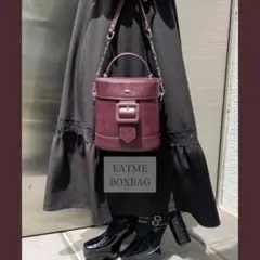 EATME BOXBAG バニティ ショルダーバッグ ボルドー 難アリ