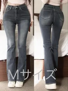 kindame カインダミ ヒップボリュームアップ セミブーツカットデニム M