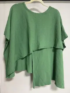 OSMOSIS 2WAYアシンメトリーニットプルオーバー グリーン