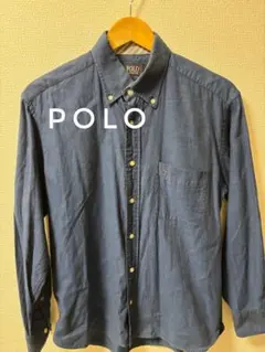 POLO ネイビー シャツ 光沢有