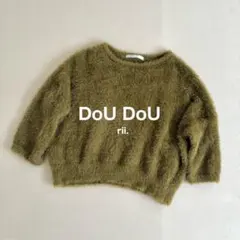 Dou Dou ドゥドゥ 半袖 五分袖 トップス シャギーニット ショート丈のサムネイル