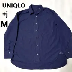 UNIQLO +J ユニクロ × ジルサンダースーピマコットン長袖シャツネイビー