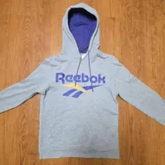 Reebok フード付きパーカー グレー/パープル