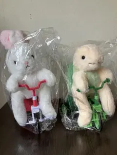 新品未開封　うさぎとかめのチャリレース ギミックぬいぐるみセット チャリ