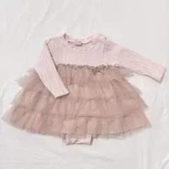 petit main ワンピース　フリル　ロンパース 80