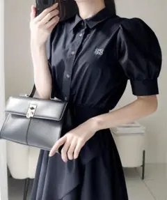 【mily bilet】胸刺繍フリルスカートワンピース