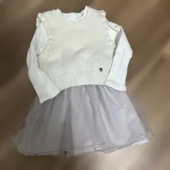 petit main プティマイン チュールワンピ ニットベスト セット 90