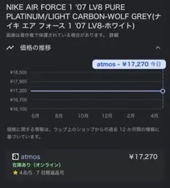 NIKE AIR FORCE 1 '07 LV8 WOLF GREY値下げ対応可