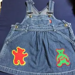 美品　ミキハウス　デニム ジャンパースカートサイズ90