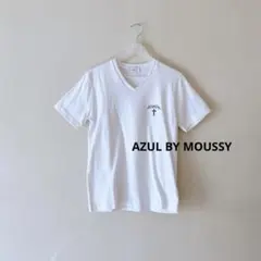 【新品】AZUL BY MOUSSY Vネック Tシャツ ホワイト　ロゴ