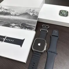 【美品】Apple Watch Ultra3【ナチュラル】【2種類バンドセット】