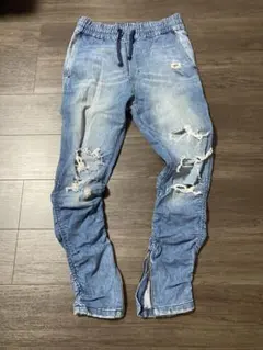 H&M ダメージ加工 スキニーデニムパンツ ジップ裾のサムネイル