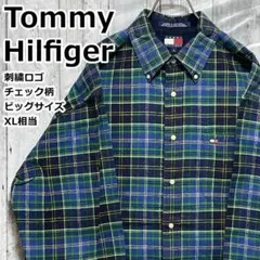 トミーヒルフィガー 長袖シャツ チェック柄 マルチカラー XL 刺繍ロゴ