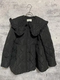 フィットモア　ビッグカラーキルティングペプラムコート