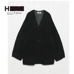 【美品】 H BEAUTY&YOUTH ウールナイロンリブカーディガン