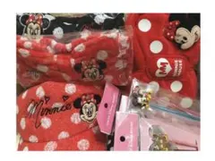【新品】TDL ディズニー ＊ ミニー ドット ヘアバンド キャップ ポーチ 耳