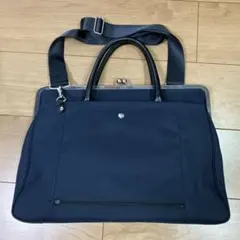 【アヤノコウジ】ビジネスバッグ　2way がま口　肩掛け　底鋲　自立