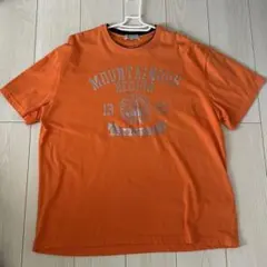 オレンジ プリントTシャツ 4XL