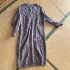 OLIVE des OLIVE ケーブルニット ロングワンピース