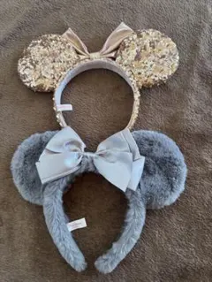 カチューシャ グレー　ピンク ゴールド２個セット　ディズニー