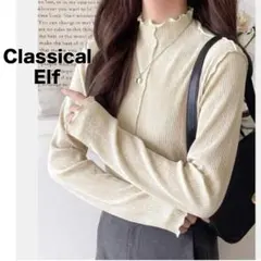 【Classical Elf】2way メロー プリーツ ハイネック トップス