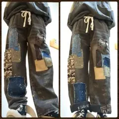 パッチワークデニム リメイク