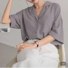 DAZY 無地柄 ポケットフロント ドロップショルダー シャツ半袖 パープル