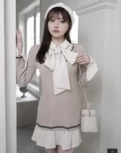 LIP SERVICE シャツドッキングプリーツワンピース