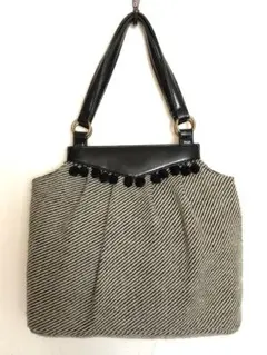 KUMIKYOKU 組曲　バック　レトロ 黒と白のストライプ　トートバッグ