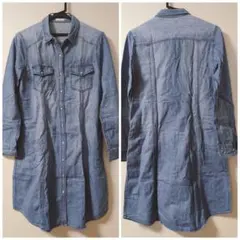 【GU/ジーユー】ロング デニムワンピース シャツ 長袖 おしゃれ かわいい